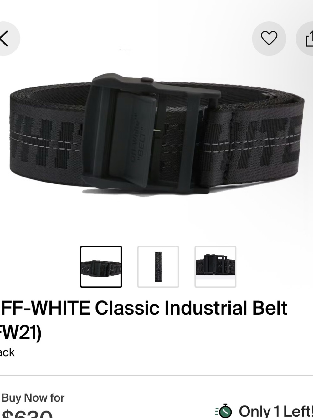 Off-White Classic Industries Belt Black